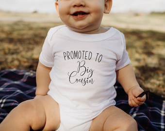 Promoted To Big Cousin Bodysuit, Pregnancy Announcement, Newborn Gift