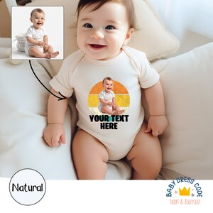 Custom Baby Photo Cartoon Bodysuit, Cartoon Kids Picture Personalized Shirt, Make Your Own Photo Text Toddler, Customized Picture Youth Tee