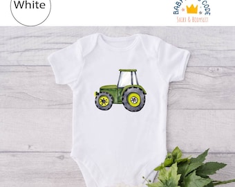 Tractor Baby Bodysuit, Cute Farm Life Outfit