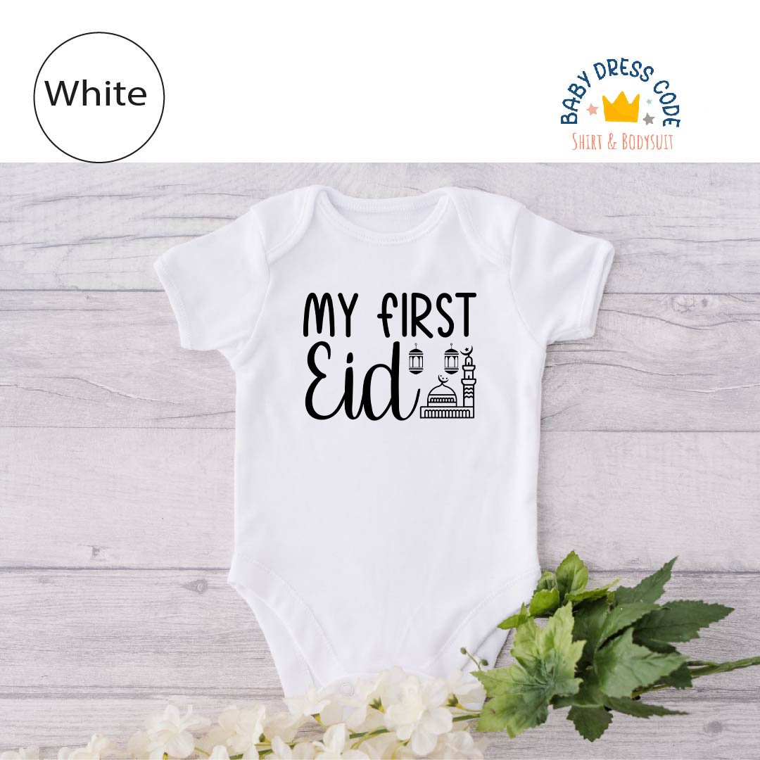 My First Eid Baby Bodysuit, First Eid Onesies®, Eid Baby Bodysuit, Eid