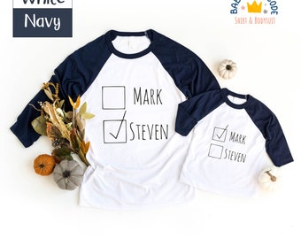 Personalized Twin Bodysuit or Shirt: Custom Baby Name Matching Set