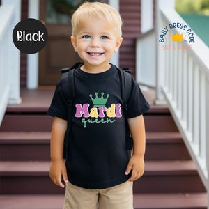 Peutershirt Mardi Queen, babyromper Mardi Gras Queen, klatergoud Mardi Gras, T-shirt Fleur de Lis, Mardi Gras-carnaval, Mardi Gras-shirt voor kind