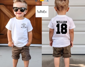 Custom Hockey Name Number Youth Shirt: Personalized Toddler Bodysuit
