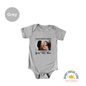 Custom Photo Baby Bodysuit, Your Photo Here Baby Bodysuit, Custom Birthday Gift, Custom Text Baby Bodysuit, Personalized Mother's Day Gift image 6