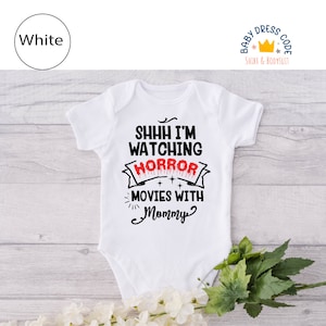 Horror Mom Baby Bodysuit, Horror Movie Mommy Bodysuit, Funny Halloween Mother Bodysuit, Baby Mommy Horror Bodysuit,Scary Movie Baby Bodysuit