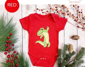 Crocodile Organic Cotton Baby Bodysuit, Alligator Shower Gift