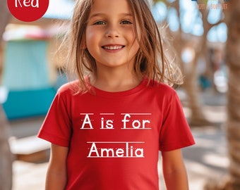Custom Initial Name Kids Shirt: Personalized Back To School Gift