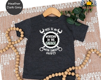 Toddler Daddy Garage Tee, Toddler Papa Tee, Daddy&#39;S Youth Buddy Shirts, Little Helper Funny Daddy Youth Tee, Father Youth Car Garage Tee