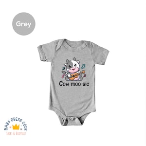 Toddler Cow Guitar Bodysuit, Youth Cow Shirt, Cute Cow Toddler, Cow Lover Youth Shirt, Farm Life Toddler, Country Kids Shirt, Cow Bodysuit