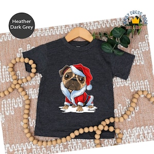 Baby Pug Dog Christmas Bodysuit, Christmas Pug Toddler Shirt, Toddler Christmas Pug Dog Shirt, Pug Baby Bodysuit, Pug Christmas Gift
