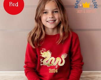 Chinese Dragon 2024 Sweatshirt, Dragon Year Youth Sweatshirt, Year Of The Dragon Sweatshirt For Kids, Chinese New Year Gift For Youth