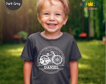Personalized Bicycle Toddler Shirt: Custom Name Travel Tee