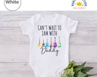 Jam With Daddy Baby Bodysuit: Guitar Rock Music