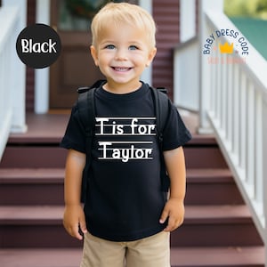 Camiseta de volta às aulas com nome personalizado, camiseta personalizada com inicial e nome para bebês, camiseta com nome personalizado para jovens, ideia de presente escolar para crianças