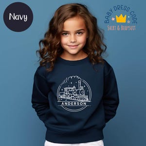 Personalized Name Train Sweatshirt, Train Lover Bodysuits, Offical Railfun Toddler Shirts, Railfan Baby Gift Sweatshirt,Custom Train Toddler