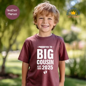 Big Cousin Kids Shirt, Promoted To Big Cousin Shirt, Baby Shower Gift Idea, Future Big Cousin, Baby Announcement Shirt With Saying, Kid Gift