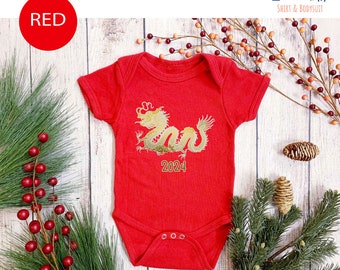 Chinese New Year Baby Bodysuit Year Of The Dragon Shirt For Youth, Kids Dragon Shirt, Toddler 2024 Gift, Chinese Dragon 2024 Baby Outfit