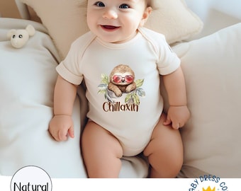 Glasses Sloth Cute Baby Bodysuit, Funny Sloth Shirt For Kids And Baby, Sloth Baby Clothes, Lazy Animal Baby Toddler Shirt, Funny Kids Shirt