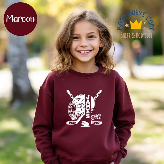 Custom Hockey Youth Sweatshirt, Hockey Team Gifts Toddler