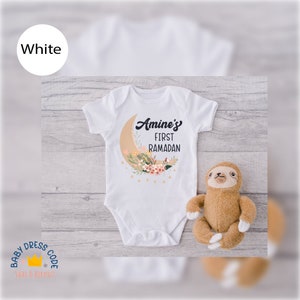 Custom First Ramadan Baby Bodysuit, Baby Personalized First Eid ®, Floral Moon First Ramadan s®,Custom Islamic First Eid ®