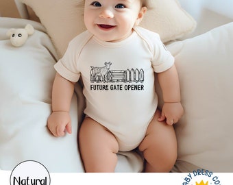 Future Gate Opener Baby Bodysuit: Retro Farm Ranch Outfit
