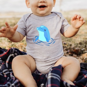Dolphin Bodysuit, Cute Baby Clothes, Under the Sea , Dolphin Shirt, Baby Shower Gift, Ocean Animal , Beach , Toddler Shirt