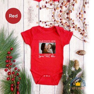 Body de bebé con foto personalizada, Body de bebé con su foto aquí, Regalo de cumpleaños personalizado, Body de bebé con texto personalizado, Regalo personalizado del Día de la Madre imagen 4