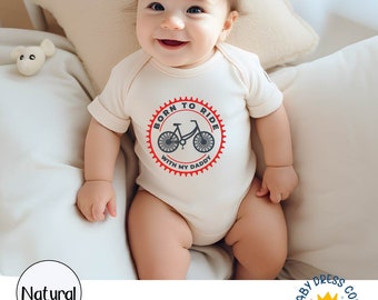 Bike Dad Bodysuit, Biking Baby Daddy Bodysuit, Funny Dad Cycling Baby Bodysuit, Cycle Lover Adventure Bodysuit, Daddy Bicycle Baby Bodysuit