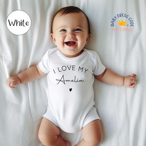 I Love My Baby Bodysuit, Custom Toddler Shirt, Pregnancy Announcement Bodysuit, Customized Bodysuit, Personalized Bodysuit