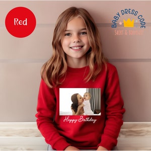 Custom Photo Youth Sweatshirt, Your Photo Here Youth Sweatshirt, Custom Birthday Gift, Custom Text Youth Sweatshirt,Custom Mother's Day Gift