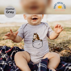 Horse Pocket Bodysuit, Horse Pocket Baby Bodysuit, Horse Pocket Toddler Shirt, Cute Horse Baby Bodysuit, Funny Horse Bodysuit,Funny Bodysuit