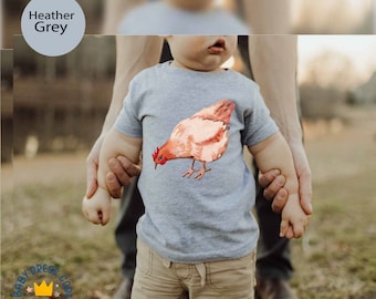 Chicken Toddler Shirt, Organic Cotton Farm Tee