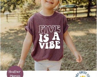 Five Is A Vibe Kids Birthday Shirt: 5th Birthday Gift