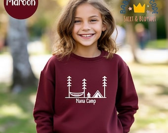 Nana Camp Sweatshirt: Camp Lover Gift, Baby to Youth Sizes