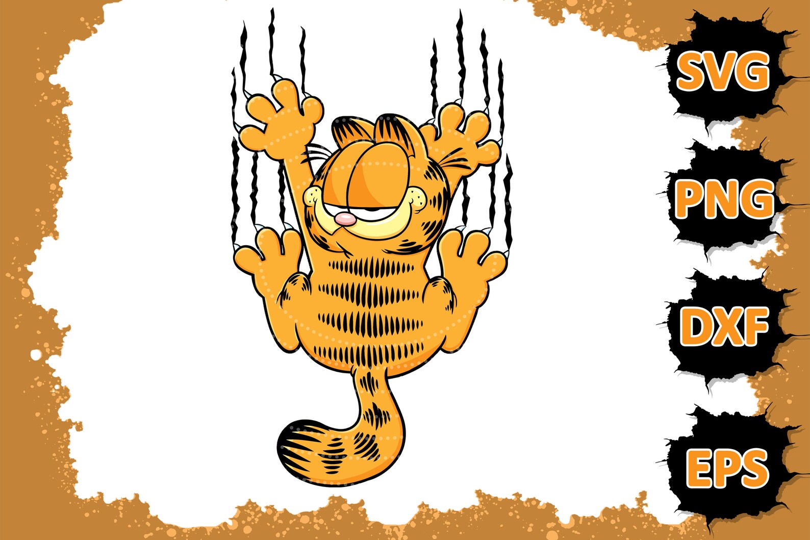 Garfield Svg Cut File Garfield Cartoon Character Svg File - Etsy