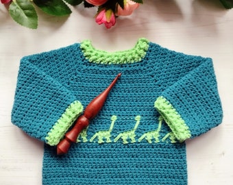 Dino Stitch Sweater (Crochet Pattern - does not include finished item)