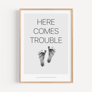 Juego de huellas de manos de bebé personalizado como recuerdo, póster para guardería, regalo de nacimiento, juego de huellas de bebé