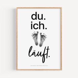 Personalisiertes Baby Fußabdruck Handabdruck Poster Set als Erinnerung, Kinderzimmer Poster, Geschenk Geburt, baby footprint set