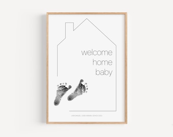 Ensemble d'empreintes de main de bébé personnalisé comme souvenir, affiche de chambre d'enfant, cadeau de naissance, ensemble d'empreintes de bébé