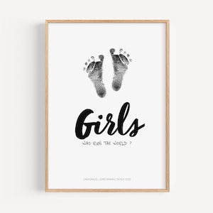 Juego de huellas de manos de bebé personalizado como recuerdo, póster para guardería, regalo de nacimiento, juego de huellas de bebé