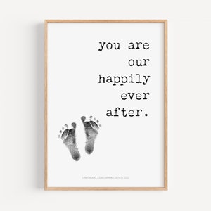 Personalisiertes Baby Fußabdruck Handabdruck Set als Erinnerung, Kinderzimmer Poster, Geschenk Geburt, baby footprint set