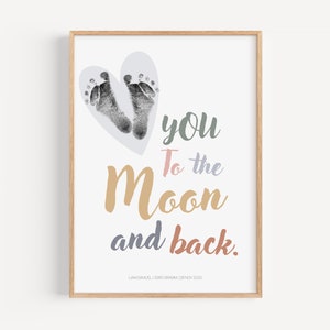 Juego de pósteres personalizados con huellas de manos de bebés como recuerdo, póster para guardería, regalo de nacimiento, juego de huellas de bebés