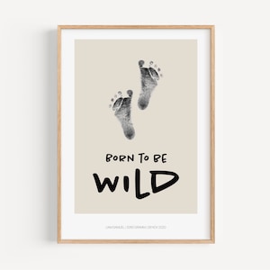 Juego de huellas de manos de bebé personalizado como recuerdo, póster para guardería, regalo de nacimiento, juego de huellas de bebé