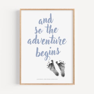 Juego de huellas de manos de bebé personalizado como recuerdo, póster para guardería, regalo de nacimiento, juego de huellas de bebé
