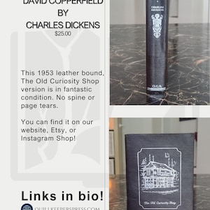 David Copperfield by Charles Dickens - The Old Curiosity Shop 1953 Edition - Leather bound