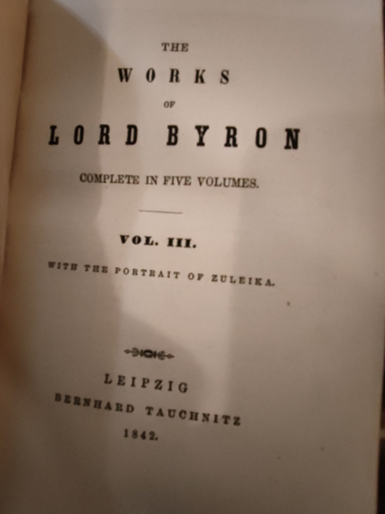 The Works of Lord Byron - Complete Five Volume Set - 1842 - Etsy