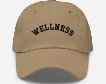 Geborduurde wellness-honkbalpet | Sportief groen, tennisesthetiek, geestelijke gezondheid, zelfzorg, baseballpet, preppy stijl, vaderhoed, cadeau