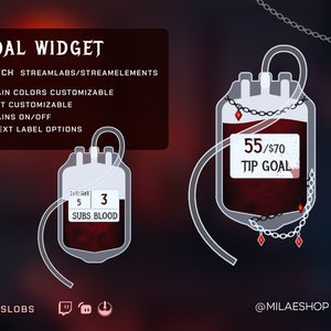 Blood bag Twitch goal | Streamlabs and Streamelements