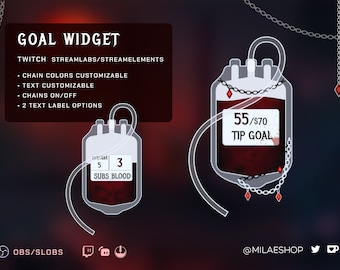 Blood bag Twitch goal | Streamlabs and Streamelements