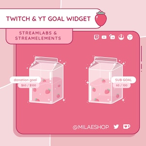 Twitch | Youtube Milkbox goal widget | Streamlabs + Streamelements